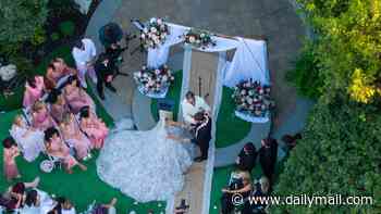 Danny Cipriani and AnnaLynne McCord's VERY low-key 'crowdfund' backyard wedding had multiple empty seats after couple requested family and friends foot their £10,000 bill