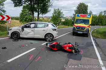 Roßwein: Motorradfahrer bei Unfall verletzt – 20.000 Euro Schaden
