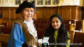East Riding's first ever Young Mayor accepts her official badge of office