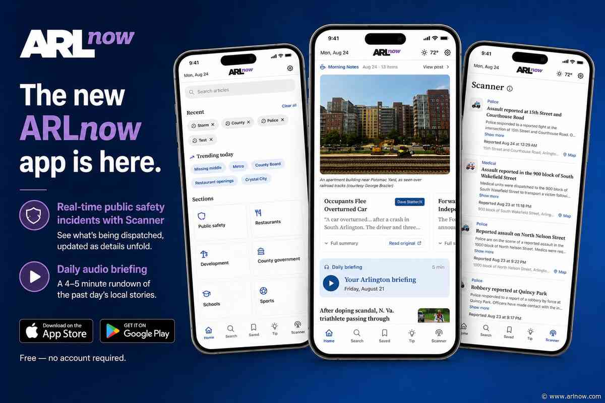 New in the ARLnow app: a real-time scanner feed and a daily audio briefing