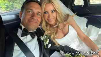 Former glamour model Alicia Douvall, 47, reveals she was celibate for 10 years before being 'swept away' by new husband David Anstiss