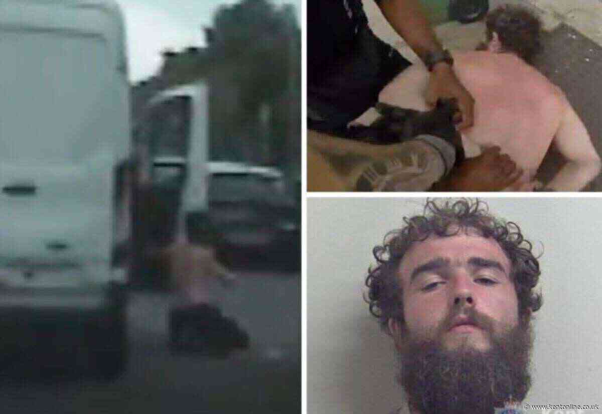 Shirtless thief jumps from moving van after leading police on four-and-a-half mile pursuit