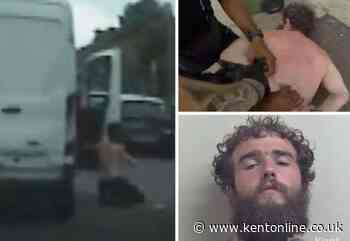 Shirtless thief jumps from moving van after leading police on four-and-a-half mile pursuit