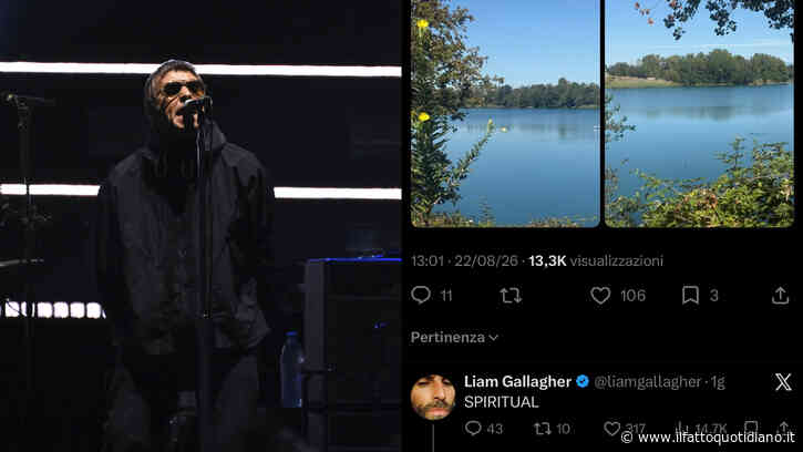 Liam Gallagher scopre il laghetto di Segrate e commenta “Spiritual”: il post su X è virale