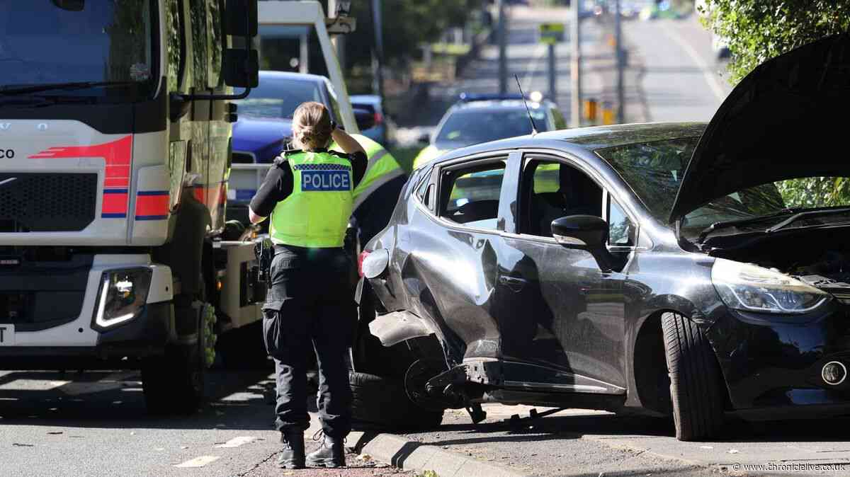 Police hunting driver after five car crash on the Felling Bypass leaves woman in hospital