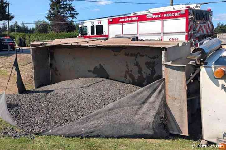 Dump truck crashes in Abbotsford; operator arrested for impaired driving