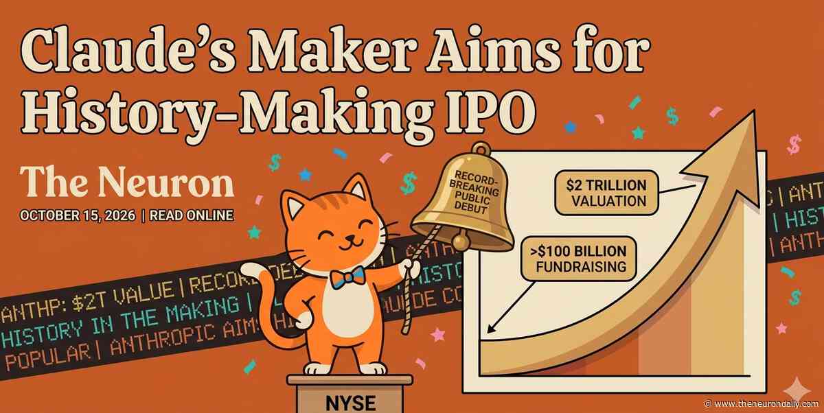 Claude's Maker Could Pull Off the Biggest IPO in History, Surpassing SpaceX