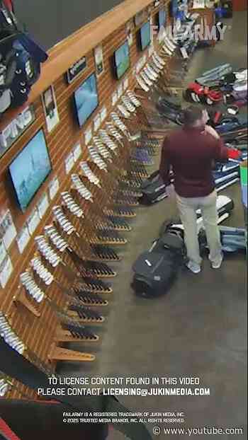 Everything we have is actually out on the floor #golf #fail #funny #cctv #workfails