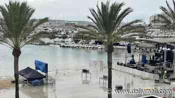 Moment 'mini tsunamis' hit Ibiza - flooding streets and restaurants