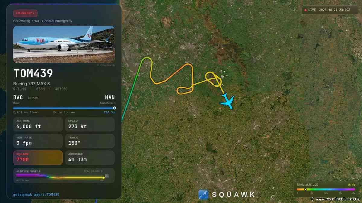 TUI flight declares mid-air fuel emergency amid Manchester Airport security incident