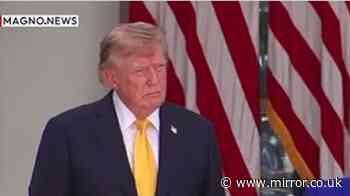 Donald Trump ‘falls asleep’ standing up after delivering address at Rose Garden