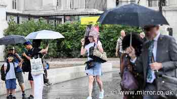 Met Office names 26 areas facing downpours on Thursday as weather maps turn blue