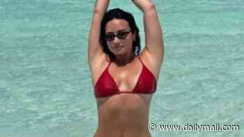 Demi Lovato rocks cheeky red bikini in the Bahamas after celebrating 34th birthday