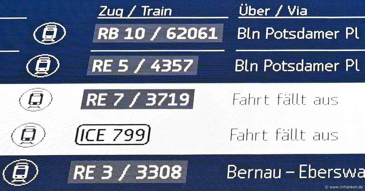 Etwa jeder zwölfte Fernzug ganz oder teilweise ausgefallen