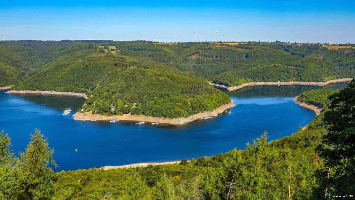 Traumhafter Ausblick: Badesee in NRW überzeugt mit tiefblauem Wasser und endlosen Wäldern