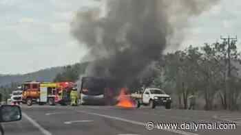 School bus bursts into flames with more than a dozen students on board in the Northern Territory