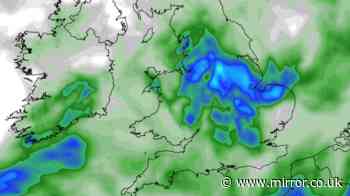 UK weather maps show 13 counties face heavy rain on Thursday with thunderstorms