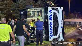 Almost 40 injured in coach and fuel tanker crash in Turkey as investigation launched