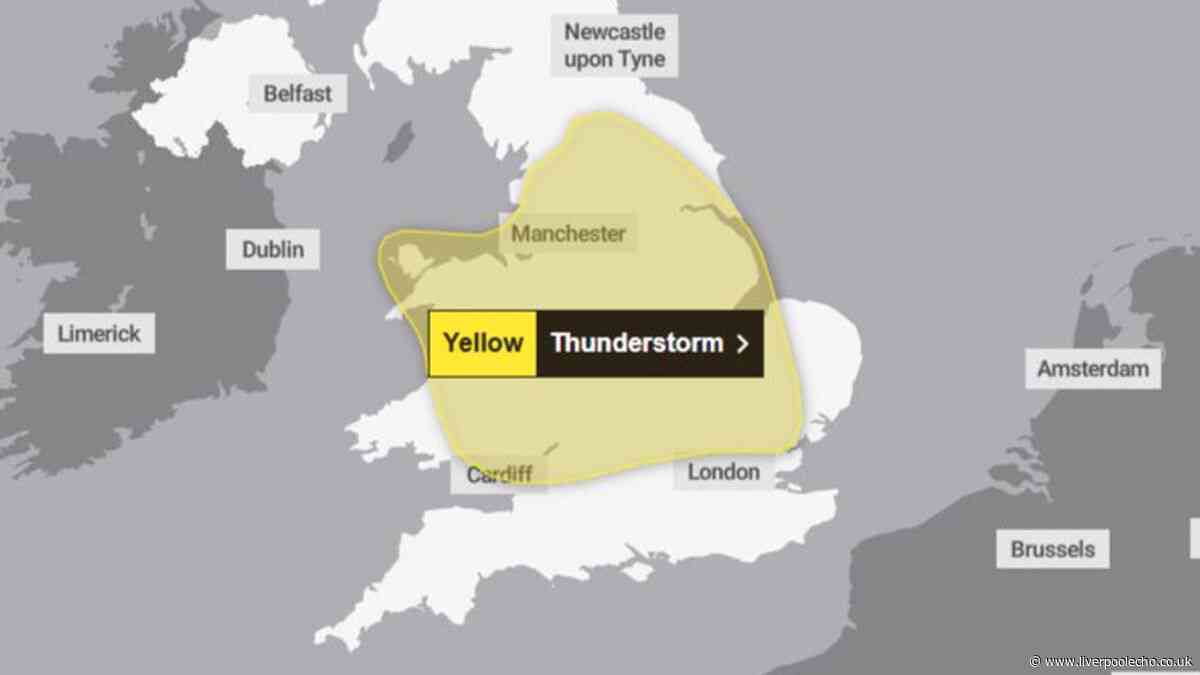 Met Office issues 15 hour weather warning for Merseyside