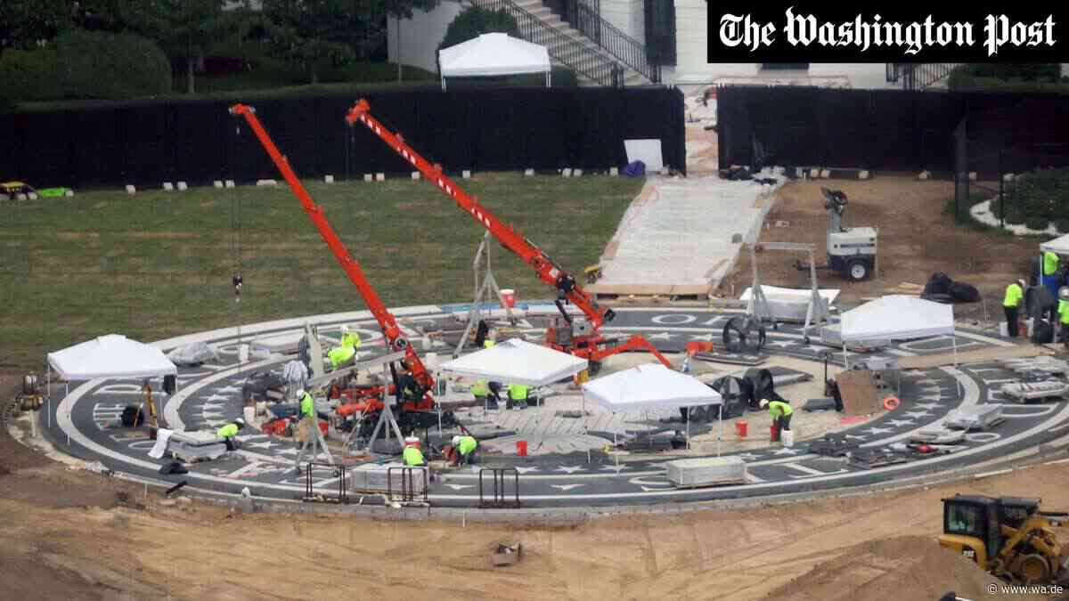Rund um die Uhr Baulärm: Trump gestaltet Rasen des Weißen Hauses für Helikopter-Landeplatz um