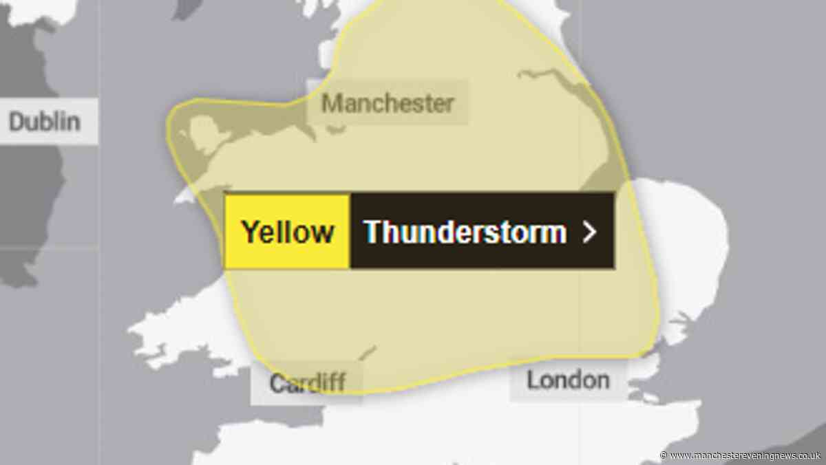 Greater Manchester hit with TWO thunderstorm warnings this week as heavy rain forecast