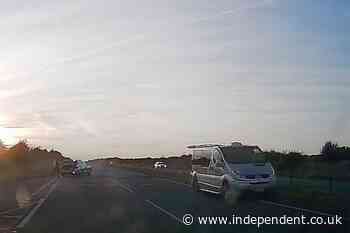 Horrifying dashcam footage shows taxi driving on wrong side of dual carriageway days after tragic A66 crash