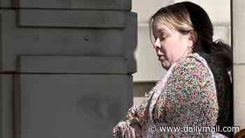 Nicola Coughlan wears a prosthetic baby bump as she is seen on the set of Netflix's Tales Of The Unexpected for the first time