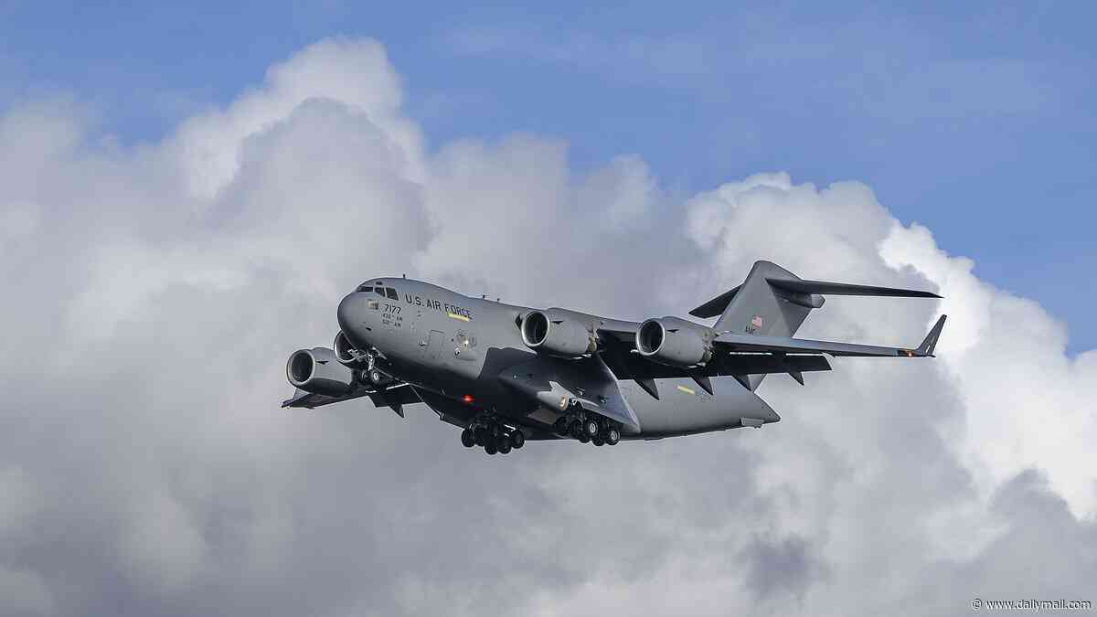 US Air Force transport jet makes 'highly unusual' landing in Moscow sparking frenzy of theories