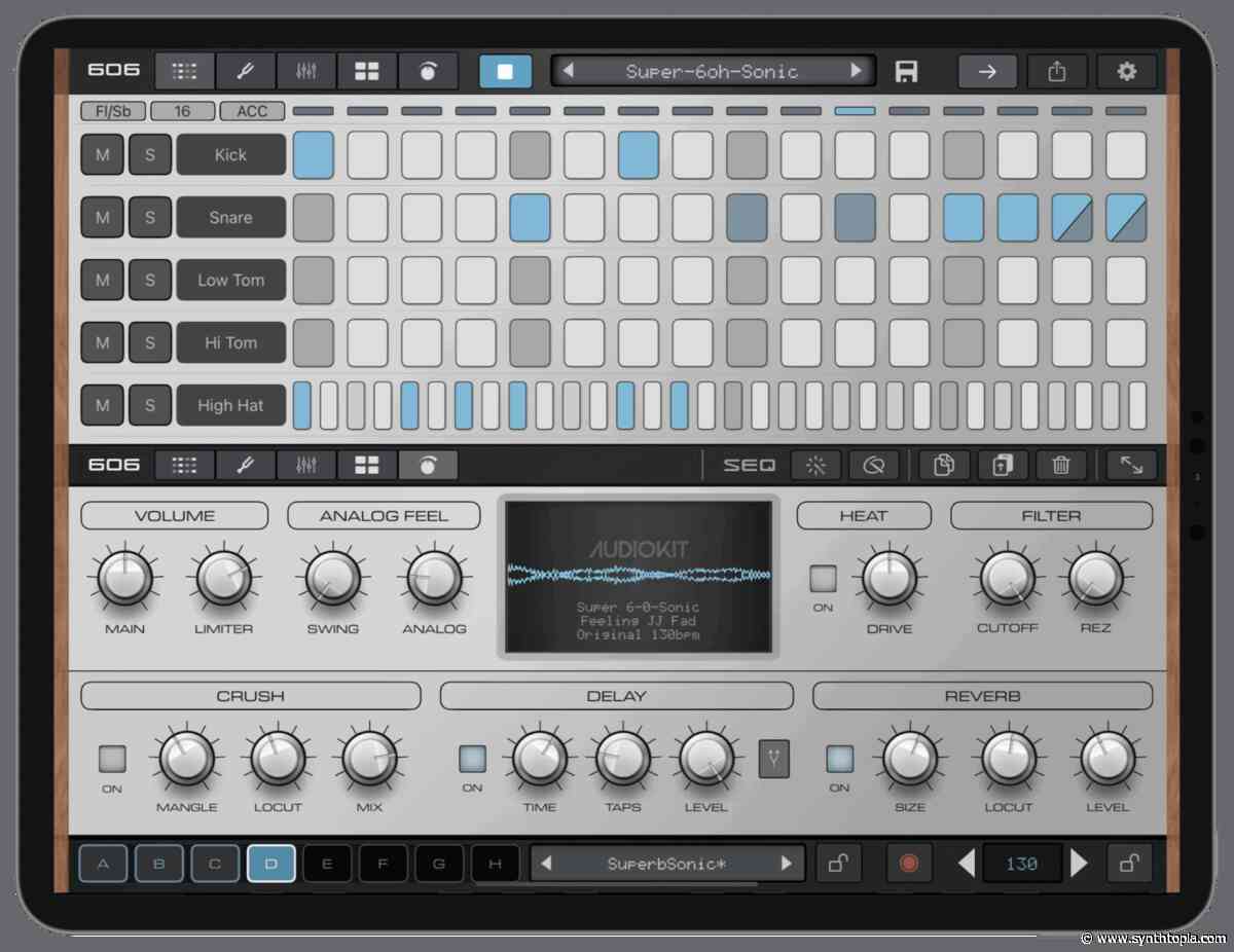 AudioKit Pro Super 606 Synth Drum Machine For iOS, Mac