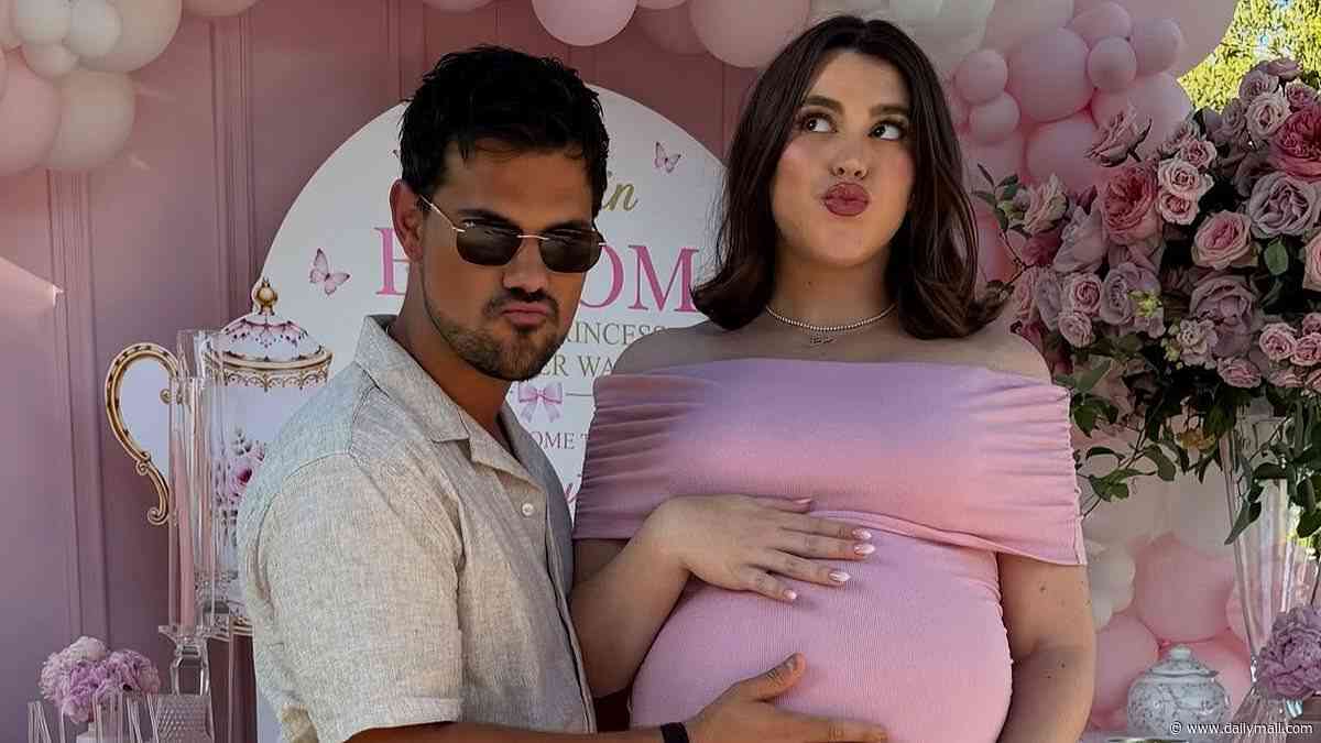 Taylor Lautner and pregnant wife Tay share glimpse into their lavish baby shower after intimate gender reveal