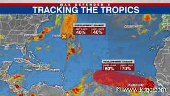LIVE: NHC monitoring 2 systems with chance for development | Tracking the Tropics