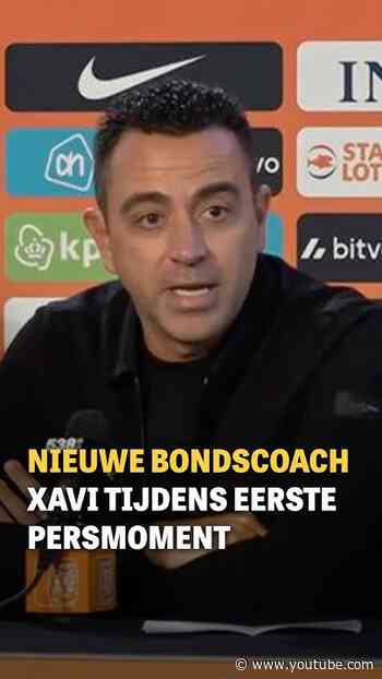 Nieuwe bondscoach Xavi tijdens eerste persmoment