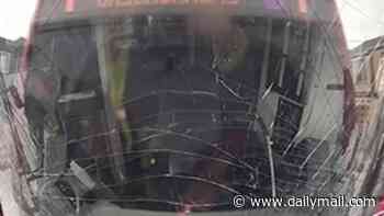 Train operator appears to fall asleep at the wheel causing shocking crash in San Francisco