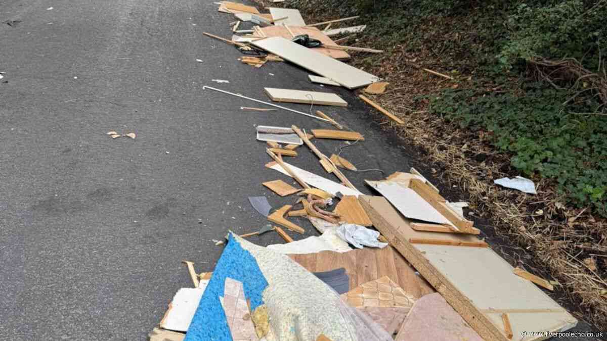 Wirral driver had to swerve to avoid huge pile of fly-tipped rubbish