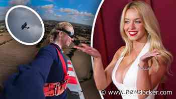 Actrice Sydney Sweeney doet levensgevaarlijke stunt op een dubbeldekkervliegtuig