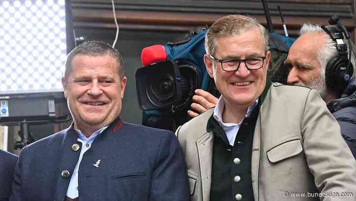 Bayern Munich board member for sport Max Eberl and CEO Jan-Christian Dreesen sign contract extensions