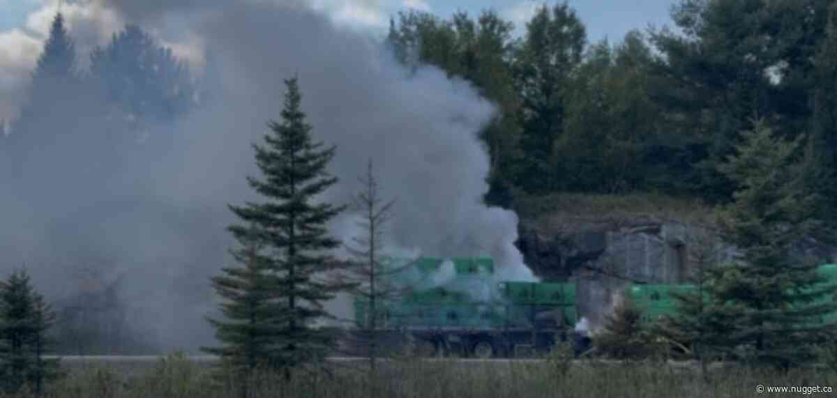 North Bay fire crews respond to transport fire on Highway 11 South