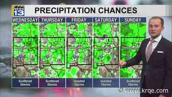 Storm chances increase across New Mexico Wednesday