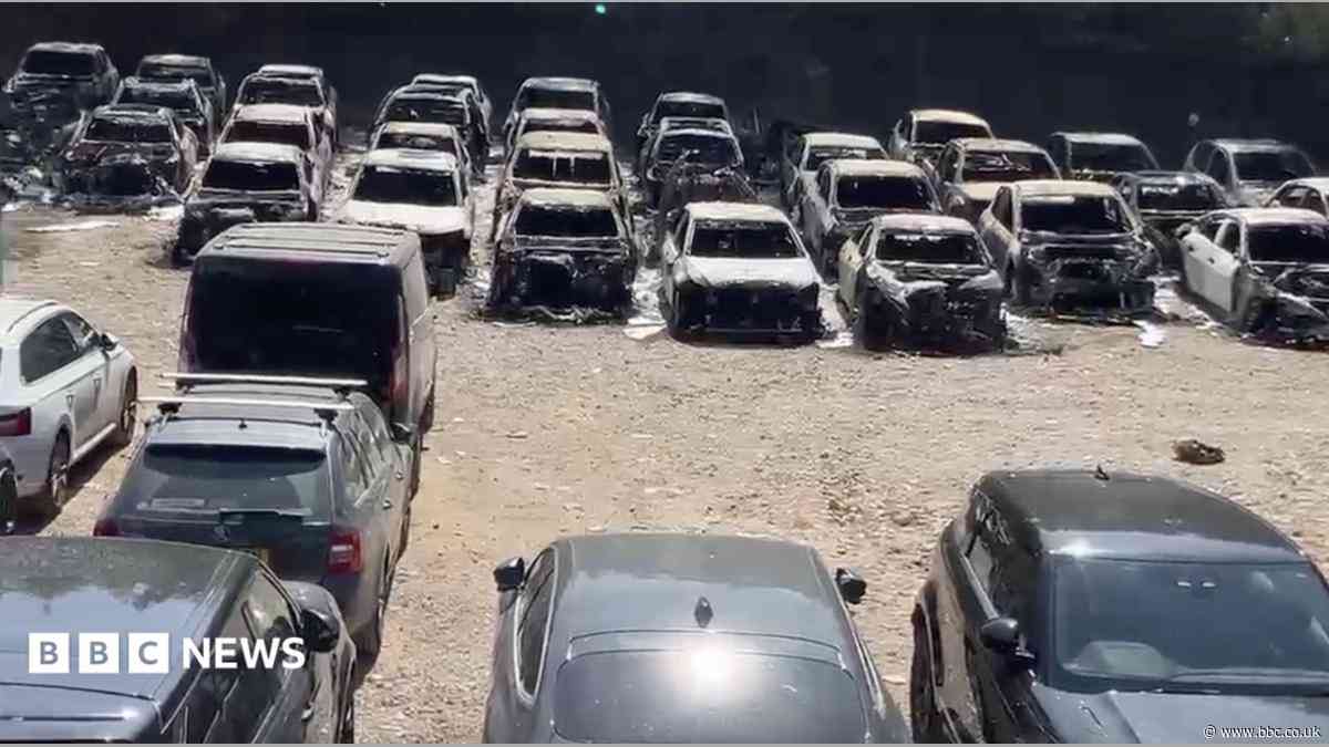 Fire destroys 140 cars at site used by Gatwick passengers