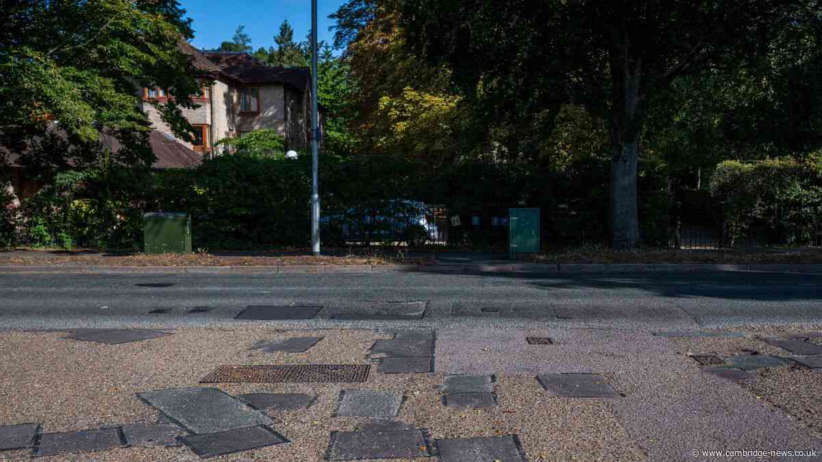 The Cambridge road with a whopping 51 'patchwork' pothole repairs