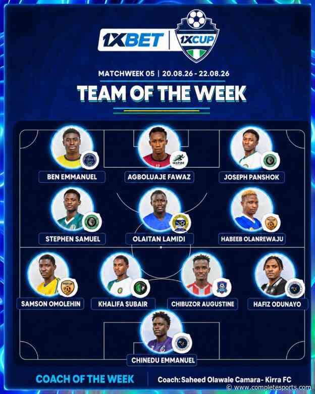 1xCup 2026: Emmanuel Ben, Lamidi headline Matchweek 5 Team Of The Week