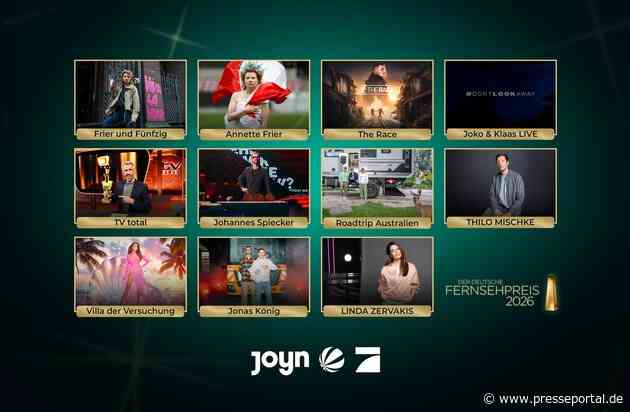 Herausragend! ProSiebenSat.1 feiert elf Nominierungen zum Deutschen Fernsehpreis 2026