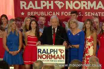 Crowd boos mention of Trump in losing Republican’s concession speech