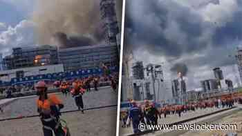 Totale paniek in Rusland: werknemers rennen voor hun leven na brand chemisch complex