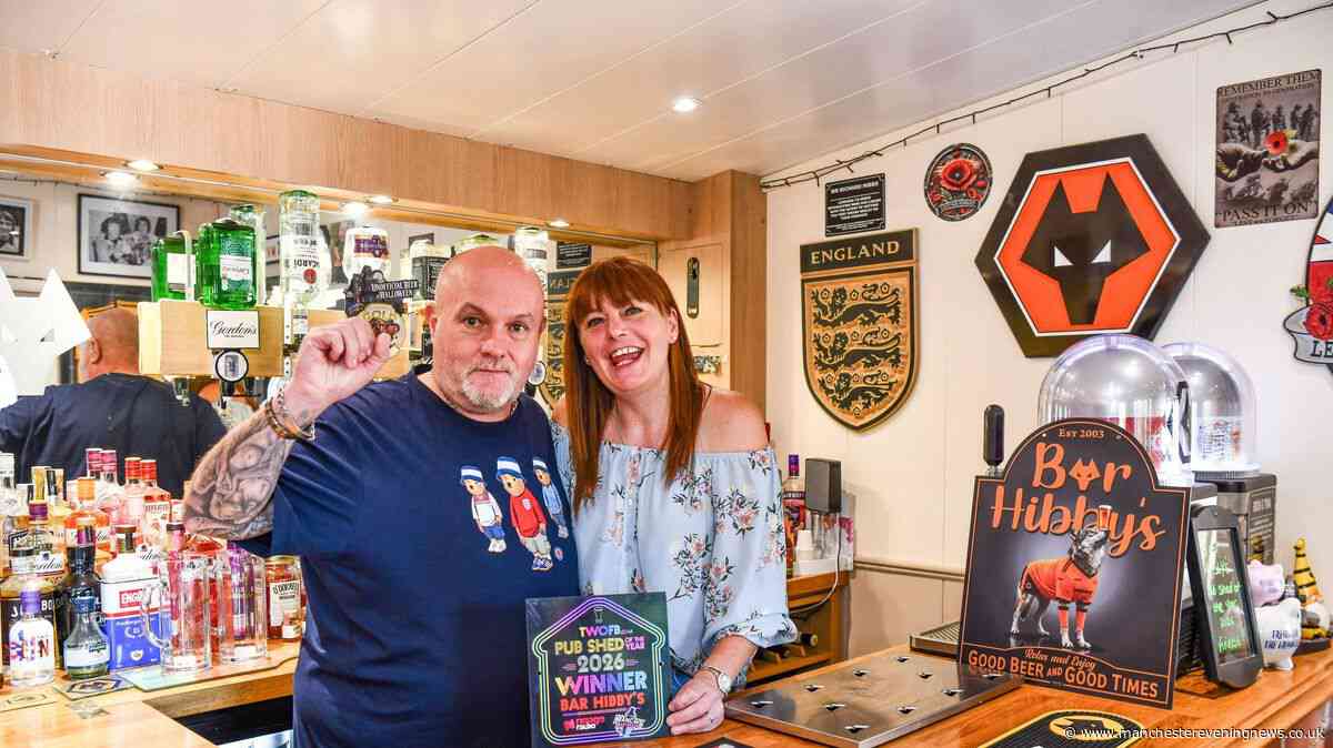 Couple who spent £25k building DIY sports bar crowned winner of Britain's best pub shed