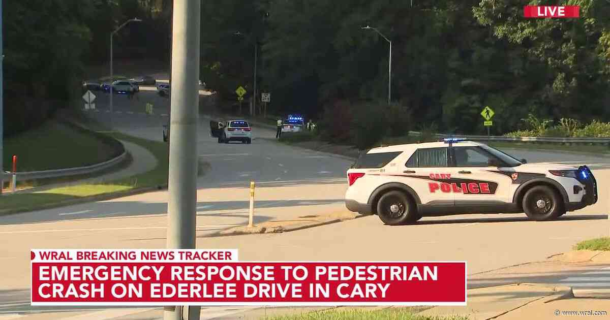 Cary road closed, person hit by car