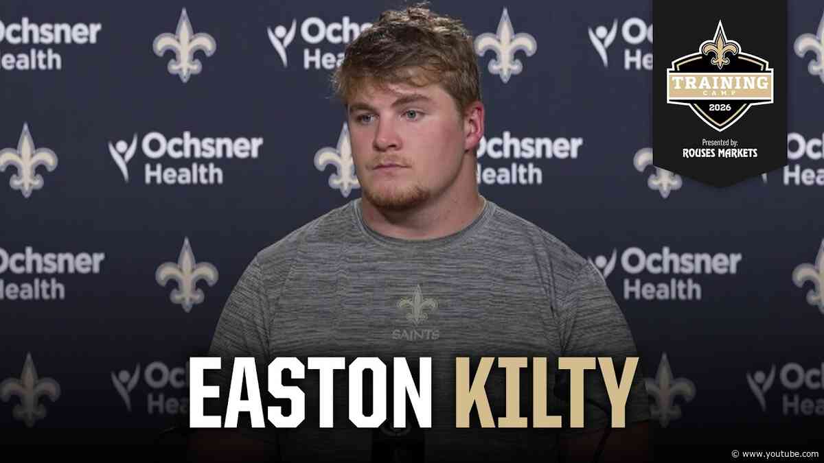 Easton Kilty on practicing at center, run game | Saints Training Camp 2026