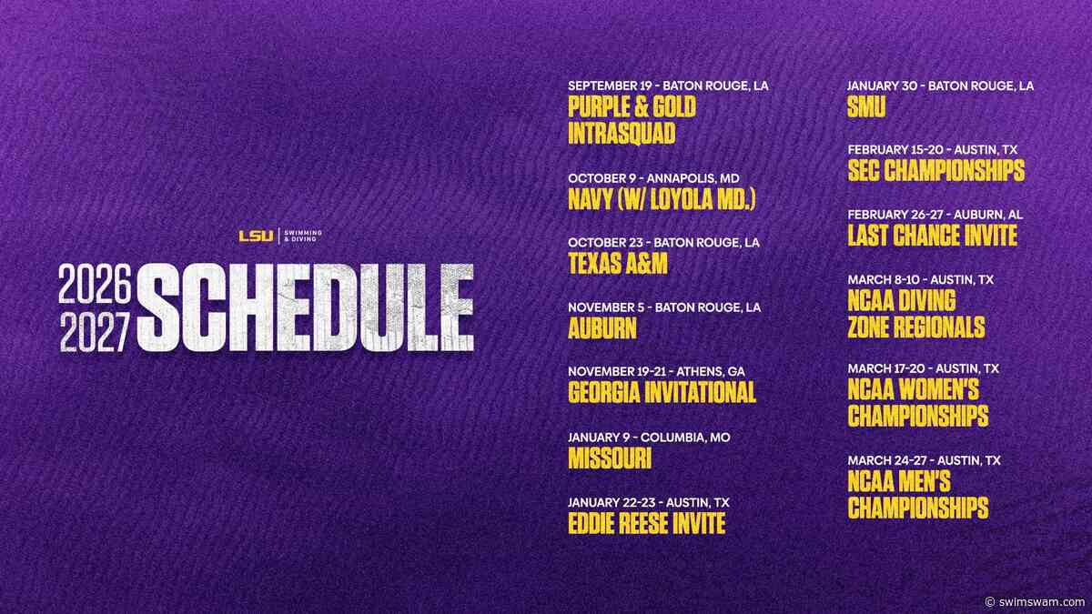 LSU Swimming & Diving Announces 2026-27 Schedule