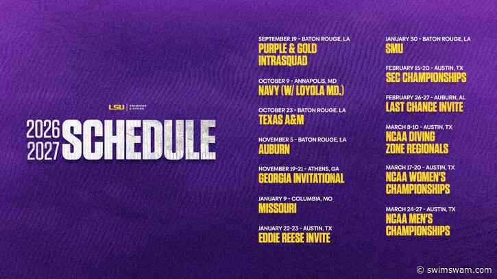 LSU Swimming & Diving Announces 2026-27 Schedule