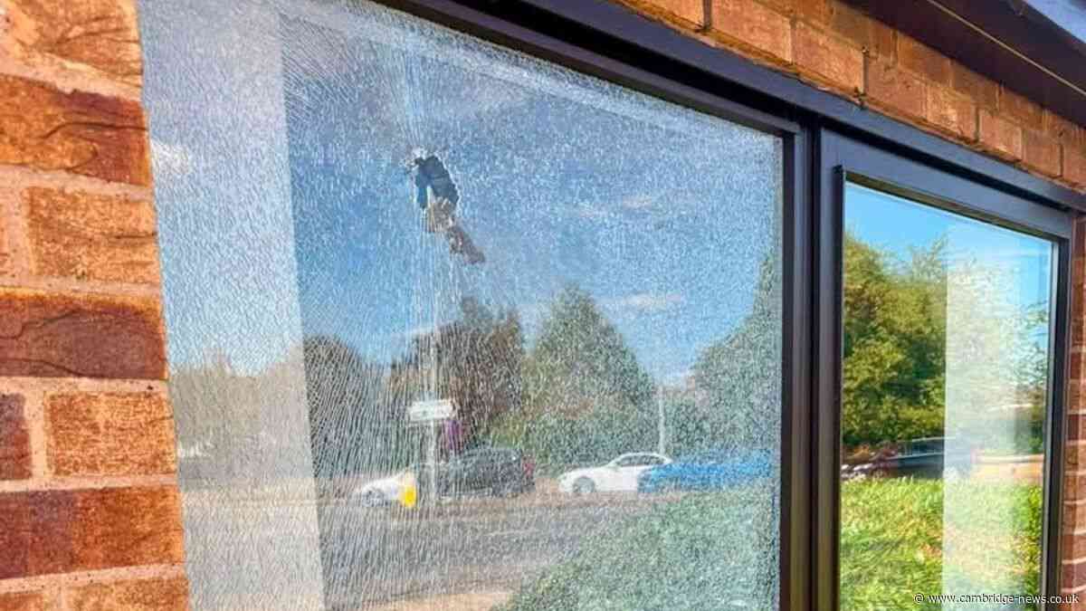 Vandals smash window and damage cars at Peterborough volunteer fire station